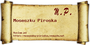 Moseszku Piroska névjegykártya